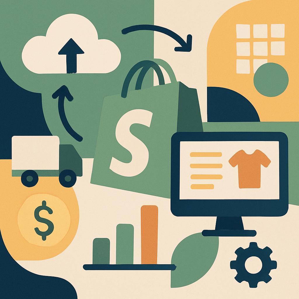 abstract image about shopify plus without any brand names used for landing page about commerce engines